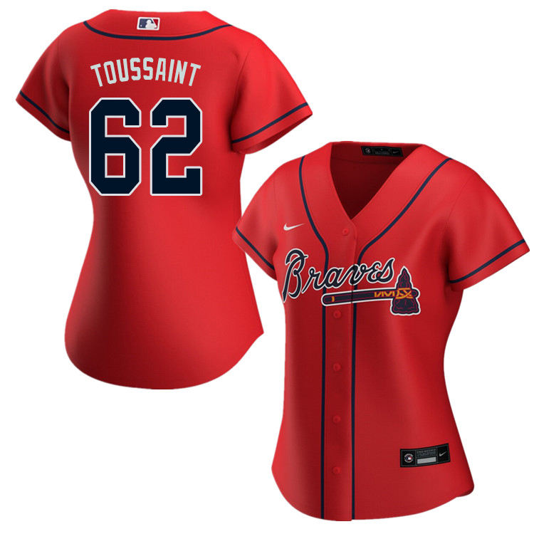 Nike Women #62 Touki Toussaint Atlanta Braves Baseball Jerseys Sale-Red